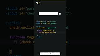 Password Visibility using Checkbox #freelancing #thewebforce #frontenddevelopment #frontend #shorts