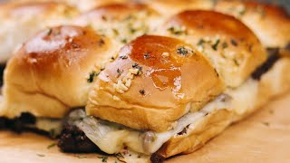 Philly Cheese Steak Sliders | How To Make Classic Philly Cheesesteak Sandwich