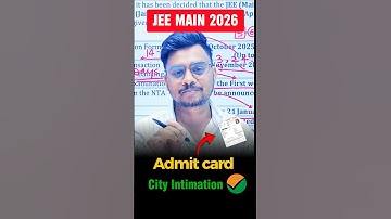 JEE Mains Admit Card 2026 | City Intimation JEE Mains 2026 | JEE Main 2026 Admit Card #jeemain2026