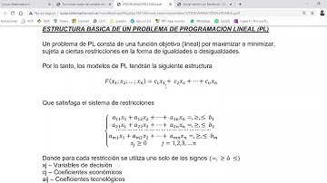 Programación Lineal y No Lineal. Parte 1.