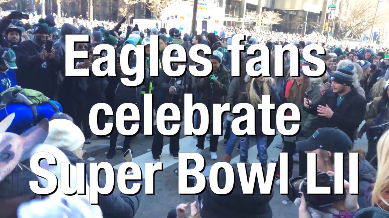 Eagles fans dance to celebrate Super Bowl LII win during Philadelphia ...