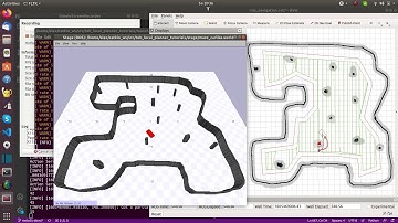 car-like robot mowing with a plan and unplanned obstacles detected by a LiDAR in ROS (simulation)
