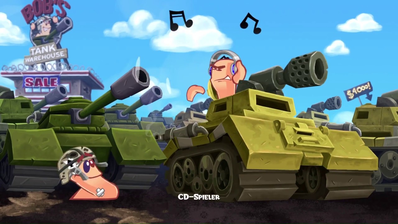 Worms WMD - Animated Clip #1 - Bob's Tank Warehouse (with german subs)