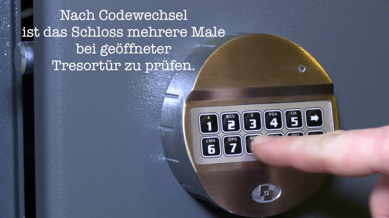 Code umstellen Elektronikschloss E36 Tresor Oskar von Hartmann - YouTube