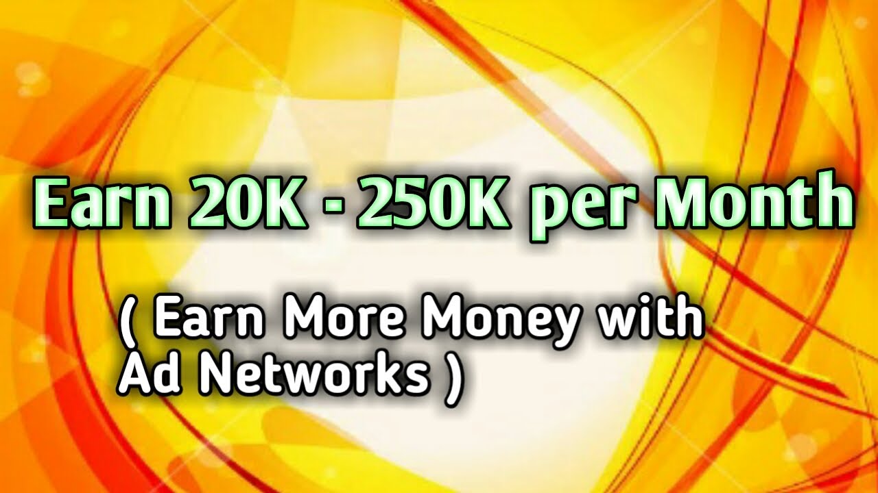 Make money with Ad Networks (e.g. Google AdSense, AdThrive, MediaVine) l Multiple Income