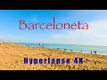 La Barceloneta - Beach &amp; Neighbourhood - Barcelona, Spain - Accelerated Walk in 4K