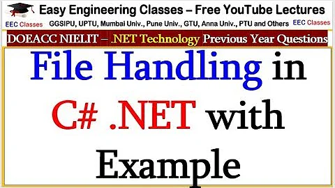 File Handling in C# .NET with Example - .NET Technology Lectures