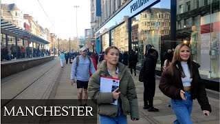 🇬🇧 Manchester City Tour 2023 | 4K HDR Virtual Walking Tour around the City  Manchester Winter Walk