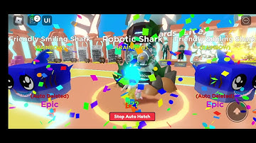 Hatching all rainbow Robotic Sharks in clicker sim #roblox #trending #clickersimulator #fyp