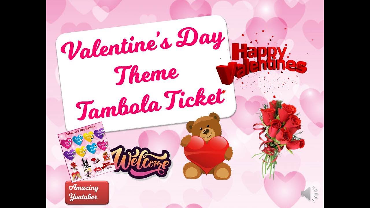 unique valentines day special tambola and housie ticket valentine s day game love theme tambola youtube