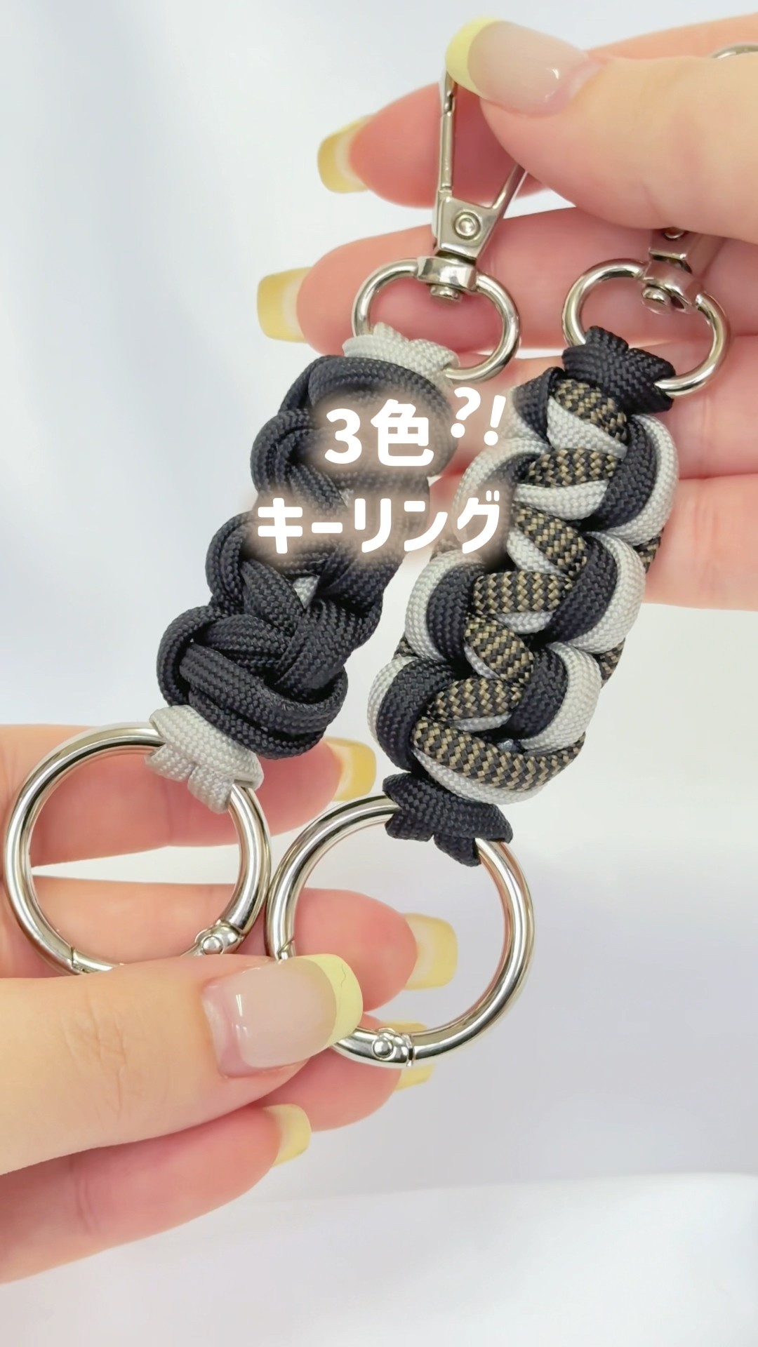 I made a key ring using three colors of paracord! 🧡 #handmade