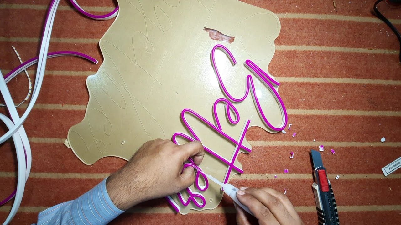 Neon light sign Better Together Making Process. How to fix Neon light on Acrylic Sheet.