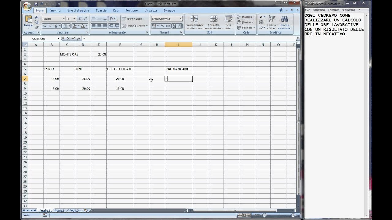 Calcolare Orario Di Lavoro Con Excel