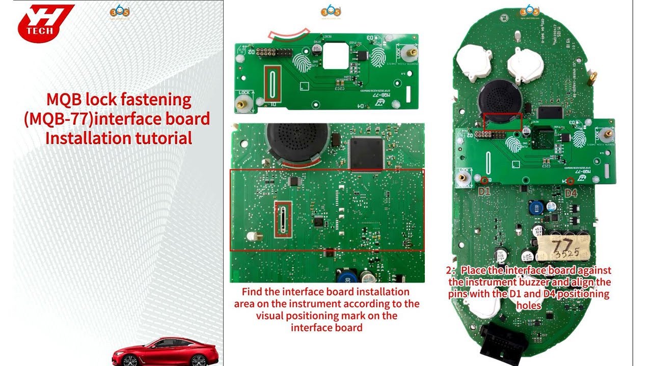 How to Install Yanhua Mini ACDP Module 33 MQB77 D70F3525 Fastening Interface Board- OBDII365