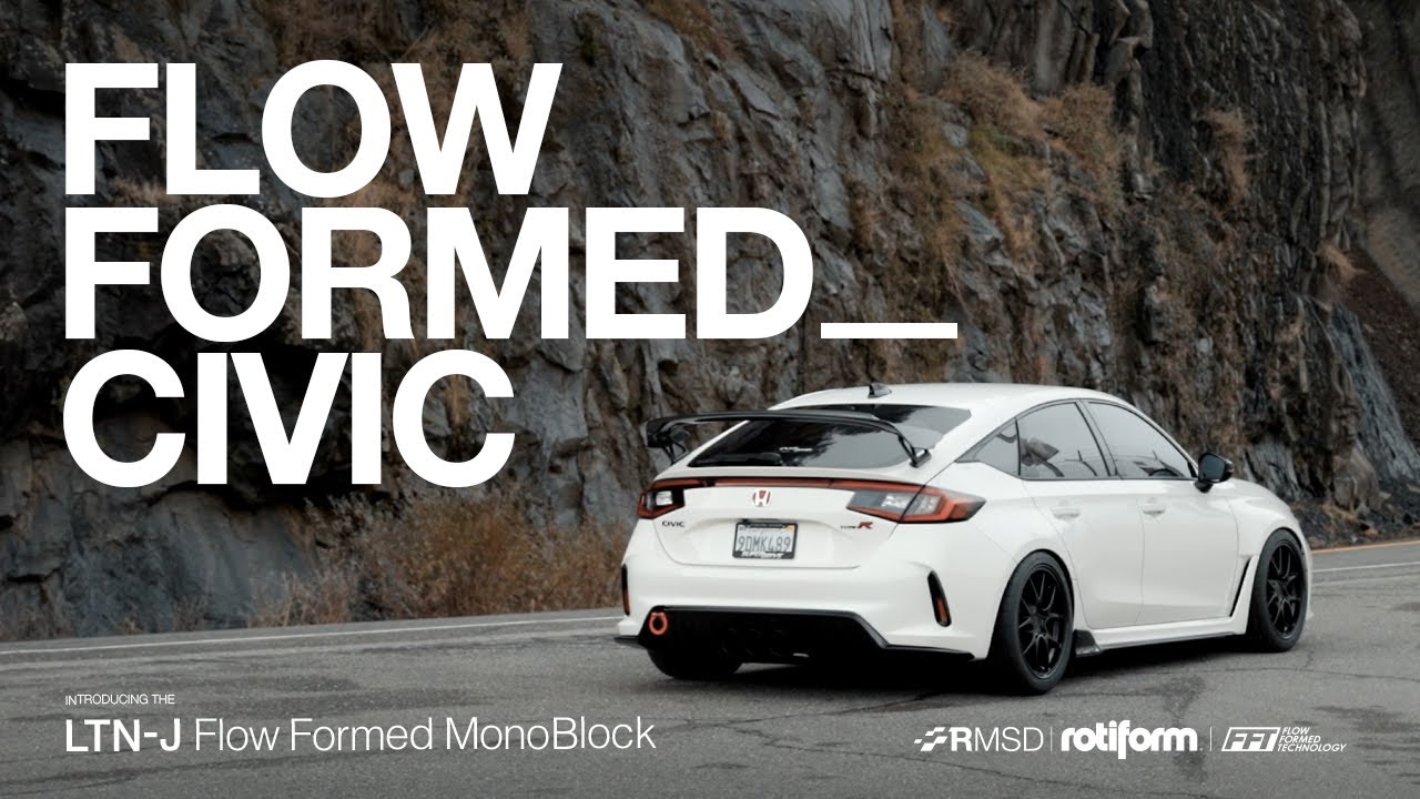 Rotiform Flow Formed Tech LTN-J Matte Black 18x9.5 Honda Civic Type R | 4K