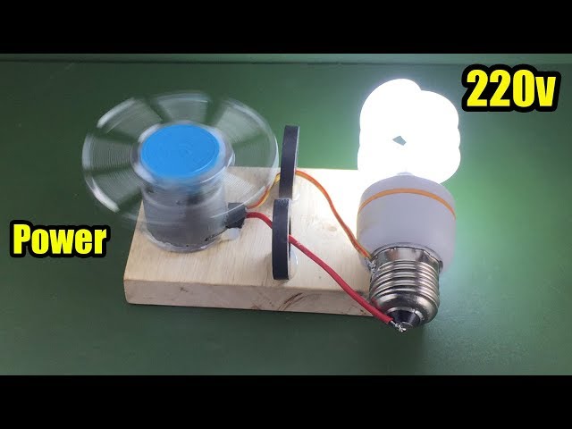 Easy Electric Generator Free Energy By Dc Motor With Light Bulb 220v 