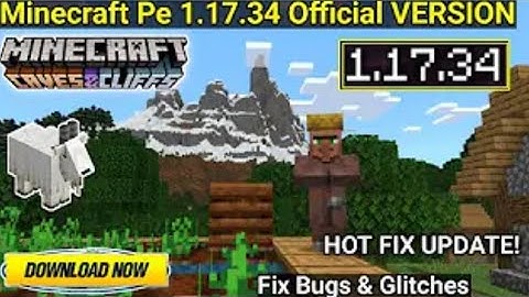 Minecraft Pe 1.17.34 Official Version Released | Minecraft 1.17.34 HOT FIX UPDATE | In Hindi | 2021