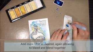 Unity Stamp Co Quick Tip  Sparkly Gold Underwater Mermaid Card