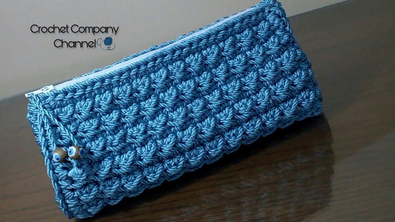 كروشيه مقلمه مدرسيه / شنطه مكياج / بوك صغير/جراب موبايل- How To Crochet Pencil Case\ Small bag