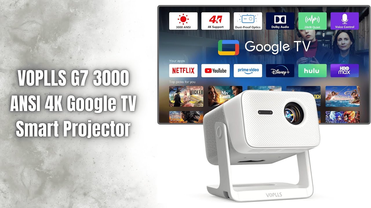Обзор VOPLLS ​​G7 | Смарт-проектор Google TV 4K с разрешением 3000 ANSI!