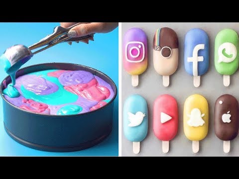 how-to-make-the-best-ever-rainbow-color-cake-|-so-yummy-cake-decorating-recipes-2019