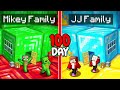 Mikey Family and JJ Family Survive 100 Days inside EMERALD vs DIAMOND Block in Minecraft (Maizen)