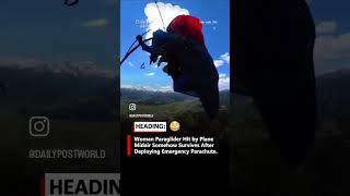Women’s parachute hit by plane midair. #parachute #crash #funny #fyp #cardib