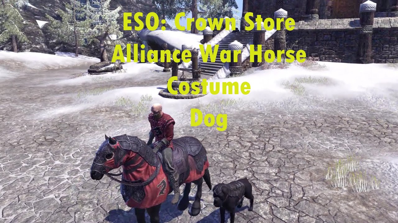 ESO Crown Store Alliance War Horse, Rider Costume and War Dog YouTube