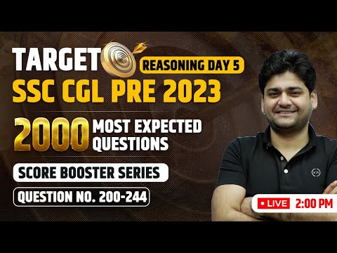 🔴LIVE | 200-244 Ques! SSC Reasoning Latest Pattern Questions | SSC CGL 2023 ! Abhishek Sir