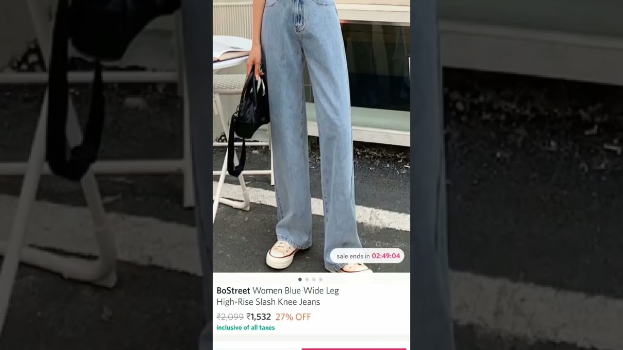 "Wide leg jeans for womens under rs.1500 from MYNTRA".........Do subscribe for more such content ✨❤️