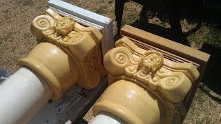 Making Foam Sculptures | Carving Foam Capitals For Pillars & Columns | Halloween Facade
