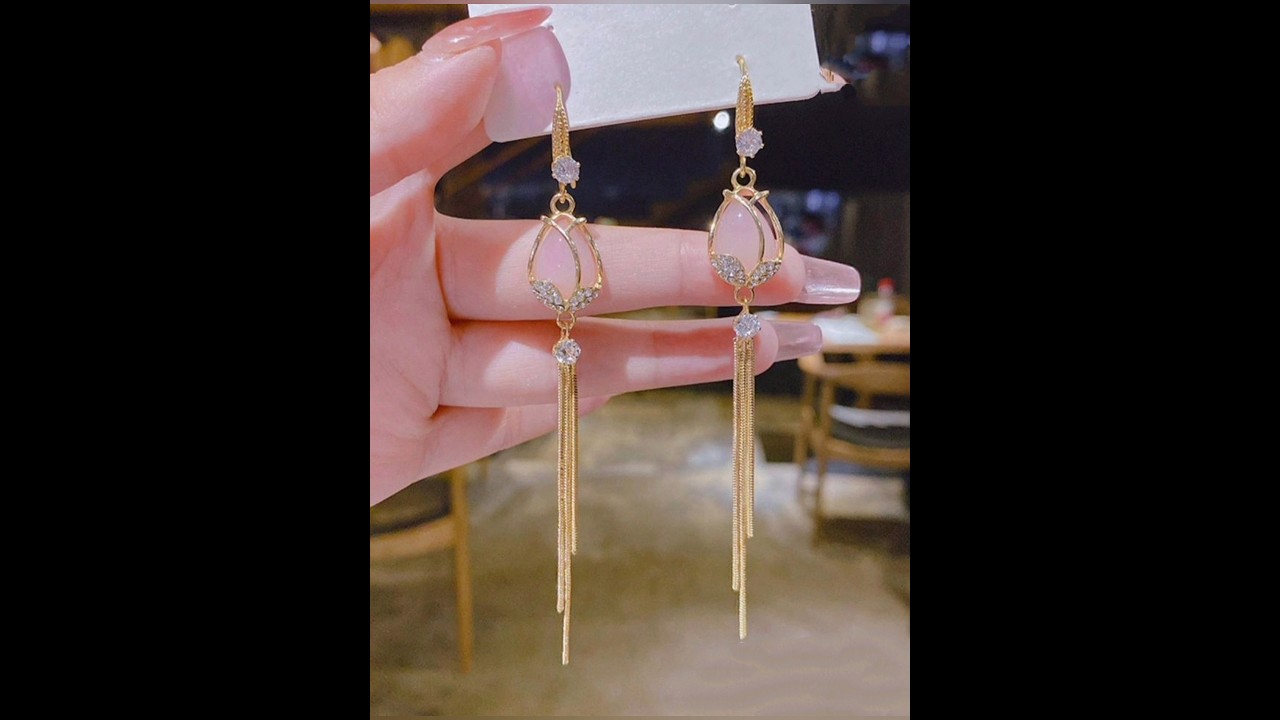 long partywear earrings designs || 