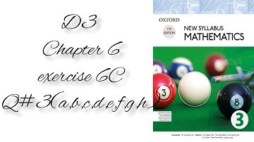Exercise 6C Q#3(a,b,c,d,e,f,g,h) complete parts Oxford NSM Coordinate and geometry D3 Math chapter 6