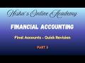 Financial Accounting | Final Accounts  | Quick Revision Part 3