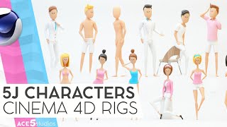 5J Rigged Human Characters for Cinema 4D
