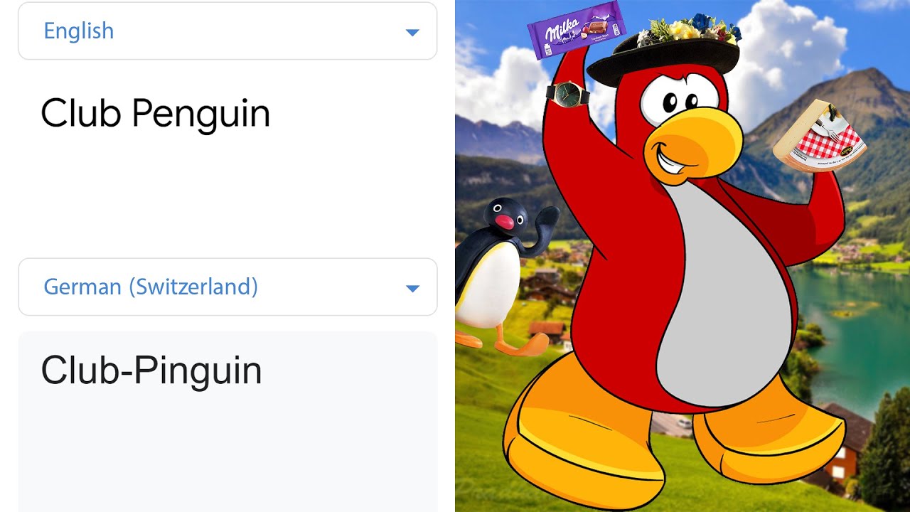 Club Penguin in different languages meme 