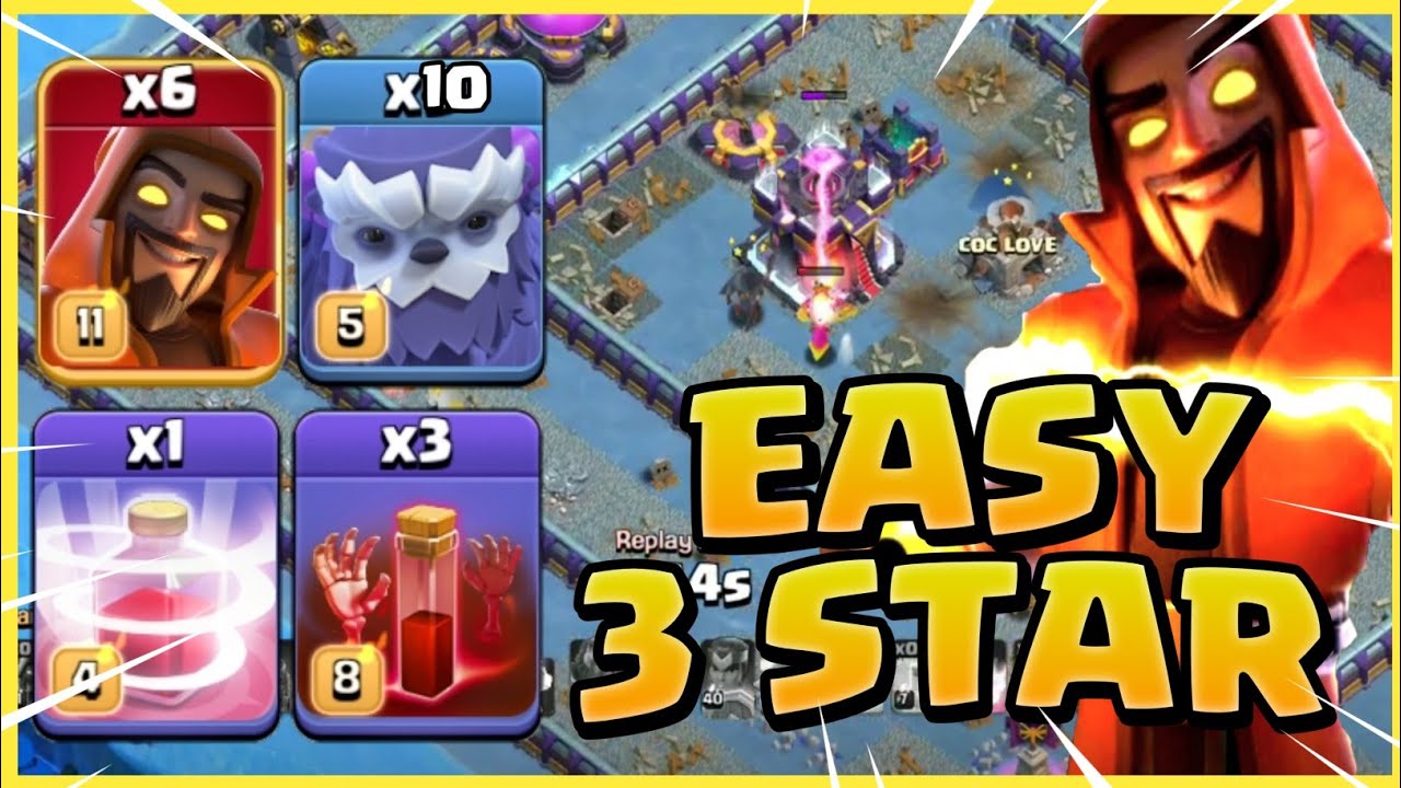NEW Recall YETI Super Wizard Skeleton Spell - TH15 Attack Strategy (clash of clans)