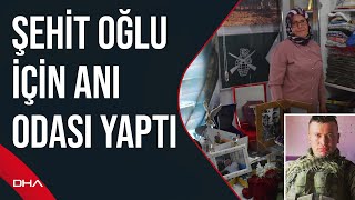 İzmir'de oturan Fatma Akdoğan, 2018 yılında şehit olan oğlu için evinde anı odası yaptı