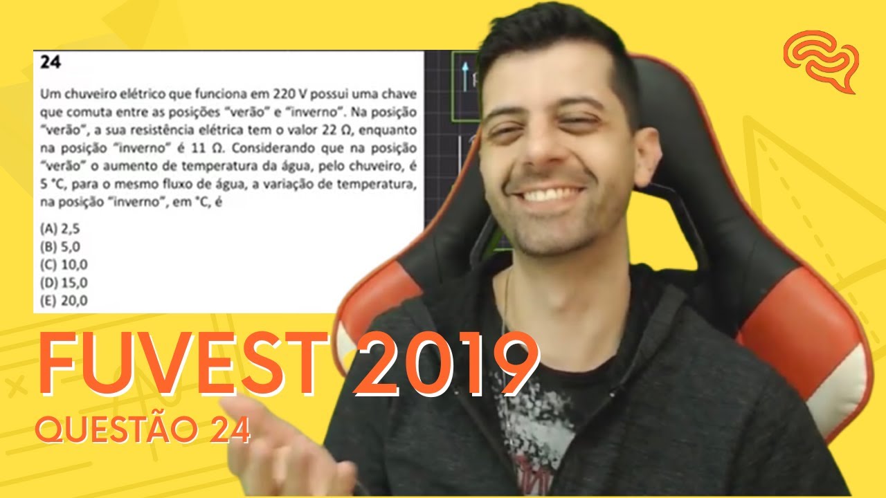 FUVEST 2019 - Q24 - Um chuveiro elétrico que funciona em 220v possui uma chave que