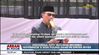 Indonesia City mourns revered Governor's son found dead in Swiss river