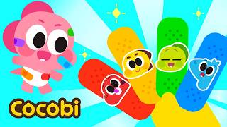 Baby Got Hurt!😱 Rainbow Band-Aids on Baby + More Fun Songs for Kids | Cocobi