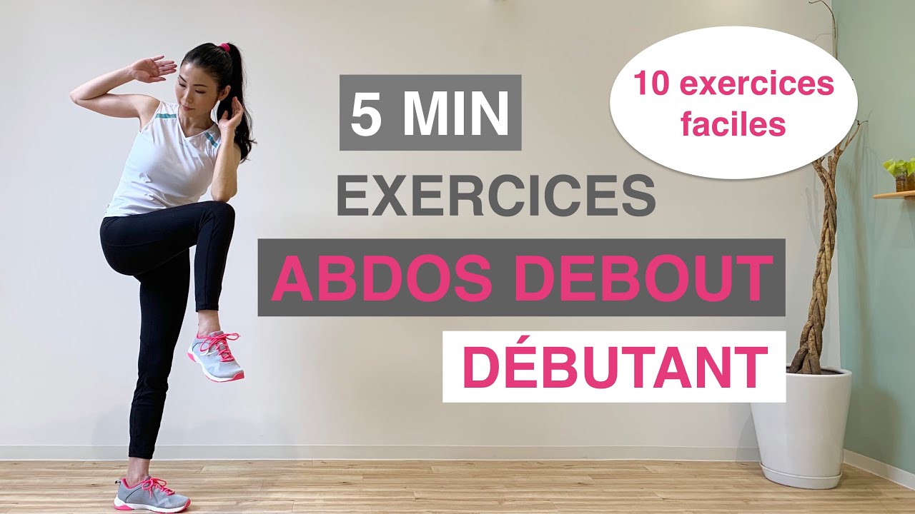 5 MIN EXERCICES ABDOS DEBOUT DÉBUTANT//5 MIN STANDING ABS WORKOUT