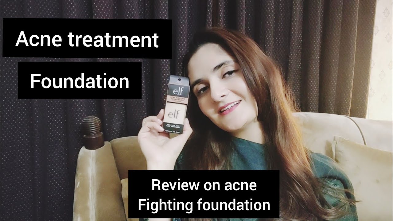 E.L.F acne fighting foundation review by moqadas haider || cure acne with foundation