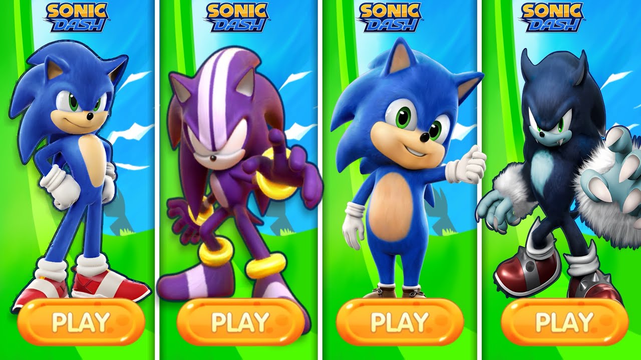 Sonic Dash - Movie Sonic Vs Darkspine Vs Baby Sonic Vs Wherhog ...