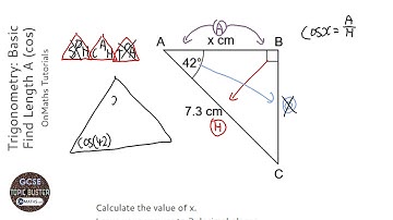 Trigonometry: Basic Find Length A (cos) (Grade 5) - OnMaths GCSE Maths Revision