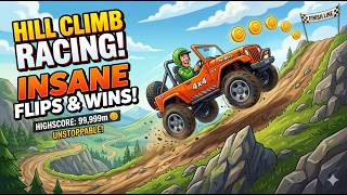 HILL CLIMB RACING GAME 🎯!! NEW WORLD RECORD LIVE 🔴 #live #shortsviral screenshot 5