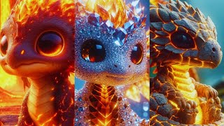 Baby Dragon Fused With Elements Cinematic