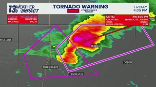 Tornado Warning: Severe storm with radar-indicated tornado reported in St. Joseph County