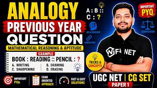 Analogy Previous Year Questions | Mathematical Reasoning and Aptitude | UGC NET | CG SET
