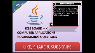 String Handling || Question - 15 || ICSE - X (Java Programming Tutorial)